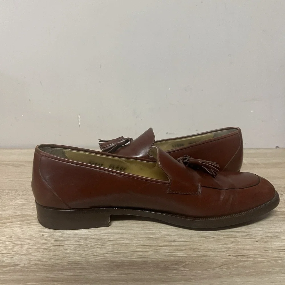 Cole Haan Shoes Mens Size 9.5 M Brown Leather Tassel Loafers Slip On Dress 11508